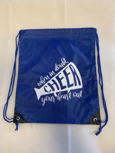 Royal Blue Drawstring Bag - Cheer your heart out